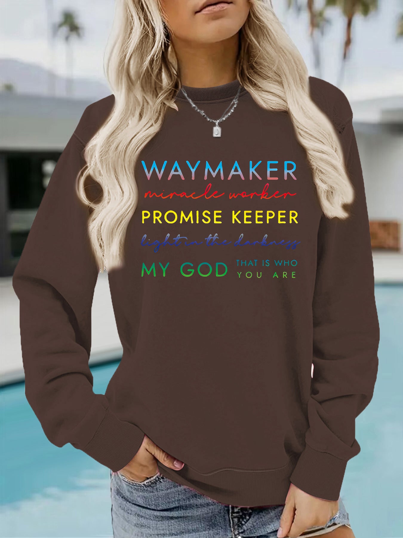 Round neck WAYMAKER printed pullover sweatshirt sweatshirt