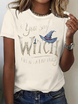 Printed short sleeved witch Halloween