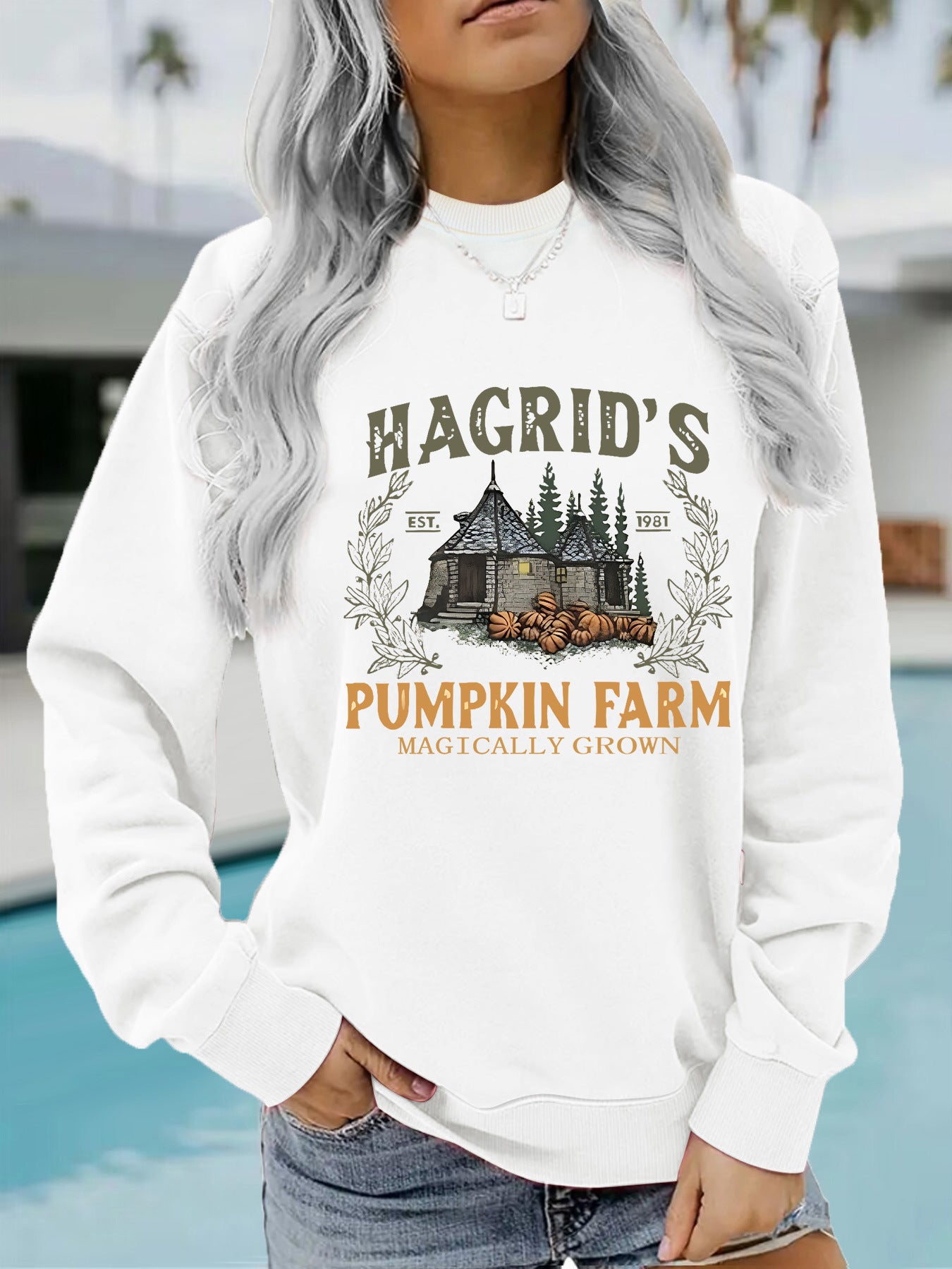 Printed pullover sweatshirt sweatshirt