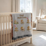 Christian Kids Woven Blanket Lion And Lamb Bible Affirmation Blanket Faith Nursery Gift Baby Shower Gift Christian Nursery Decor