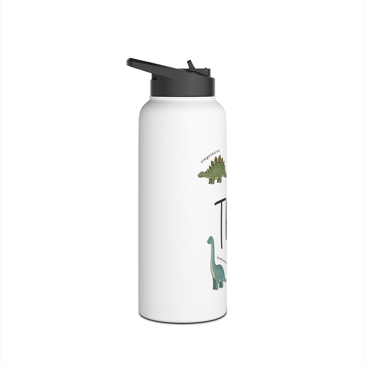 Personalized Dinosaur Water Bottle for Kids, Custom Name School Water Bottle, Dino Lover Gift, Insulated Sports Bottle for Boys