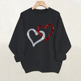 Printed loose women's fleece hoodie