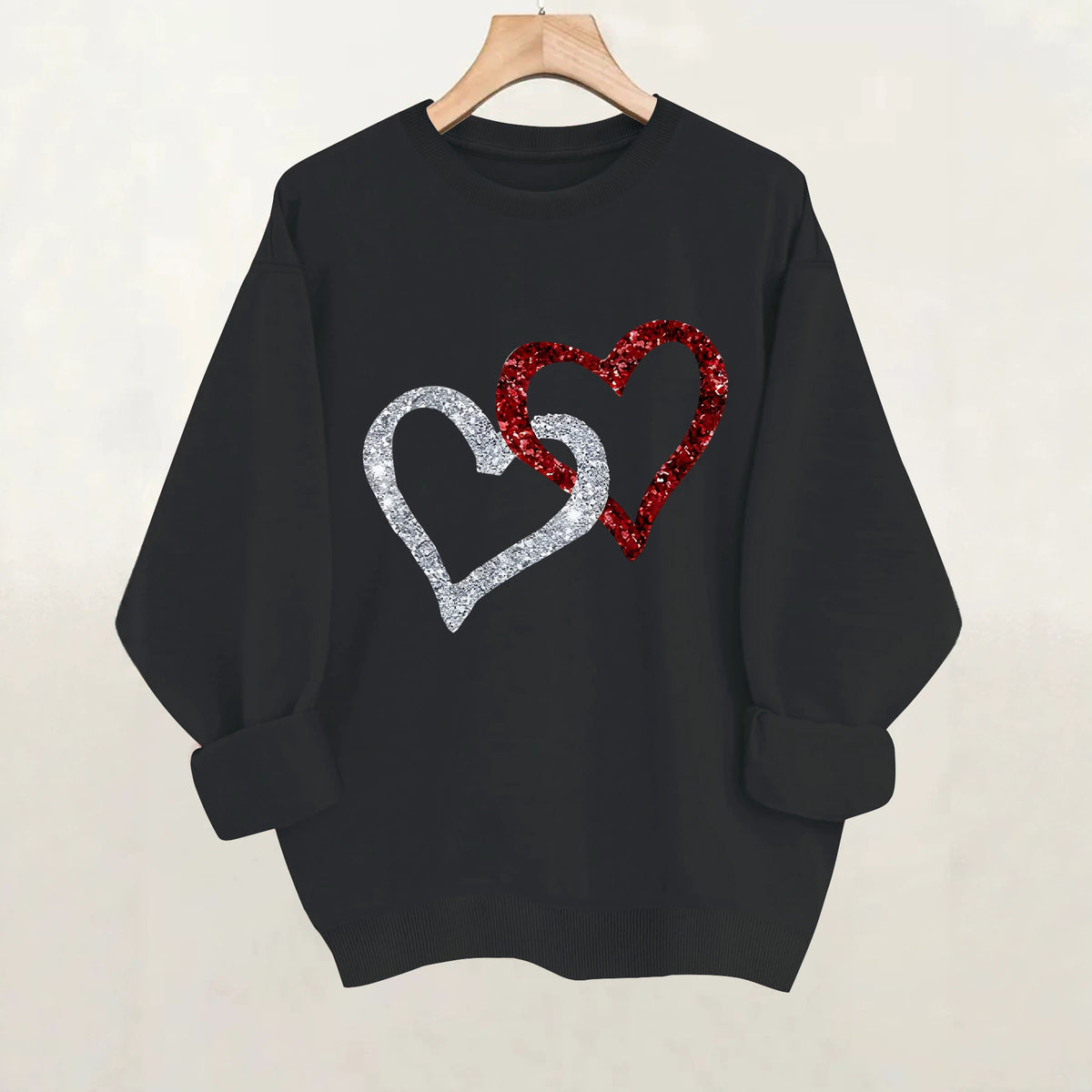 Printed loose women's fleece hoodie