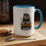 Not Today People Mug, Funny Owl Coffee Cup, Introvert Humor Gift for Coworker, Funny Snack Lover Present, Sarcastic Office Drinkware