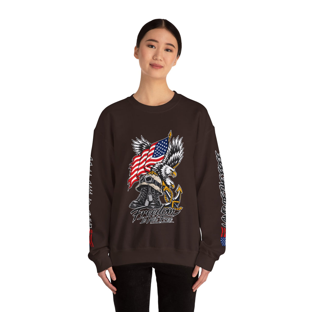 Freedom Is Not Free Sweatshirt, Patriotic Eagle Pullover, American Flag Military Style, Veterans Gift, USA Pride, Americana Clothing