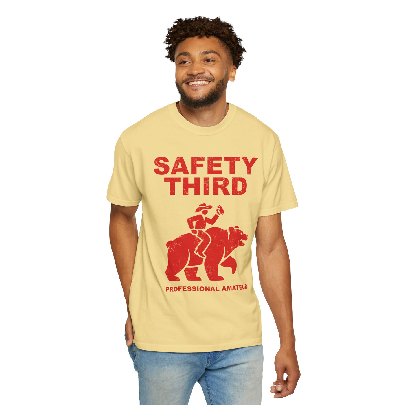 Comfort Colors Safety Third Shirt, Funny Blue Collar Worker Tee, Construction Humor Shirt, Tradesman Gift, Professional Amateur Graphic Tee