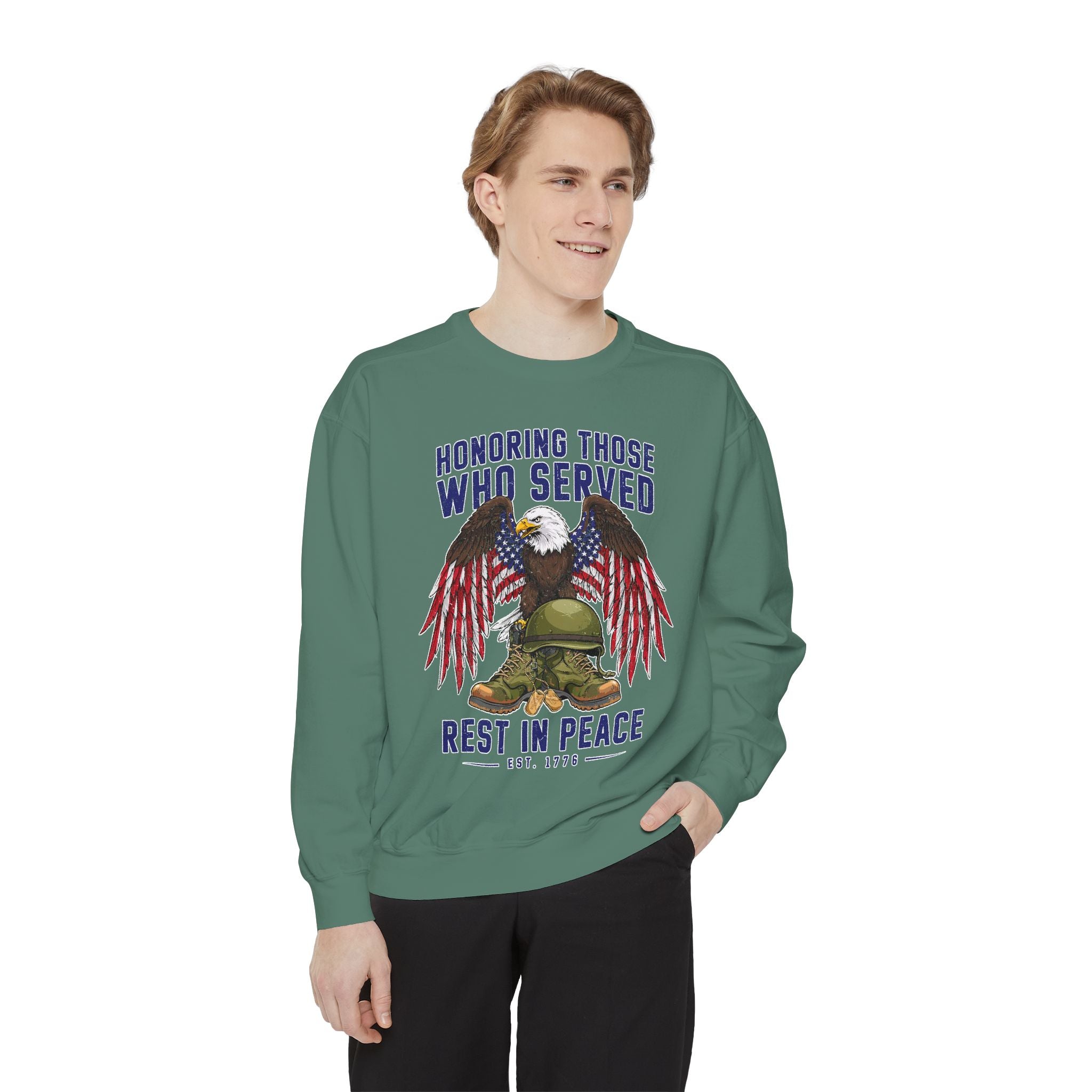 Honoring Those Who Served Sweatshirt, Military Memorial Crewneck, Fallen Soldier Tribute, Veteran Remembrance Gift, Patriotic Eagle Top