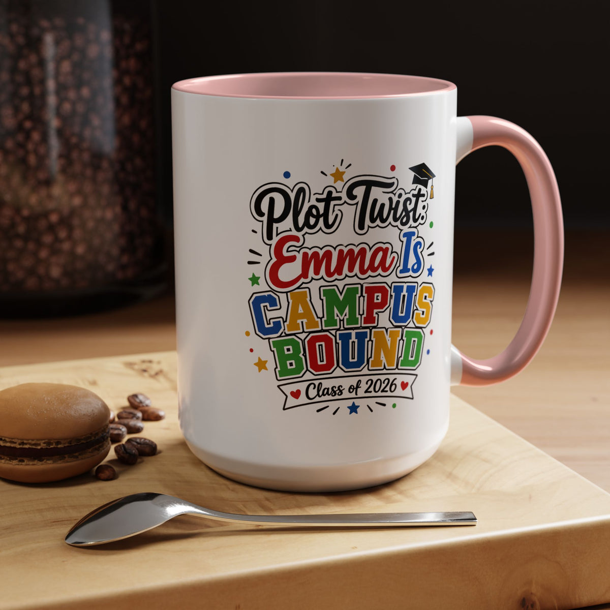 Personalized College Bound Mug, Plot Twist Campus Bound Graduation Cup, Custom Class of 2026 Gift for Her, High School Senior Present
