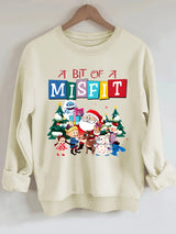 A Bit of a Misfit Christmas Sweatshirt, Christmas Graphic Crewneck Pullover