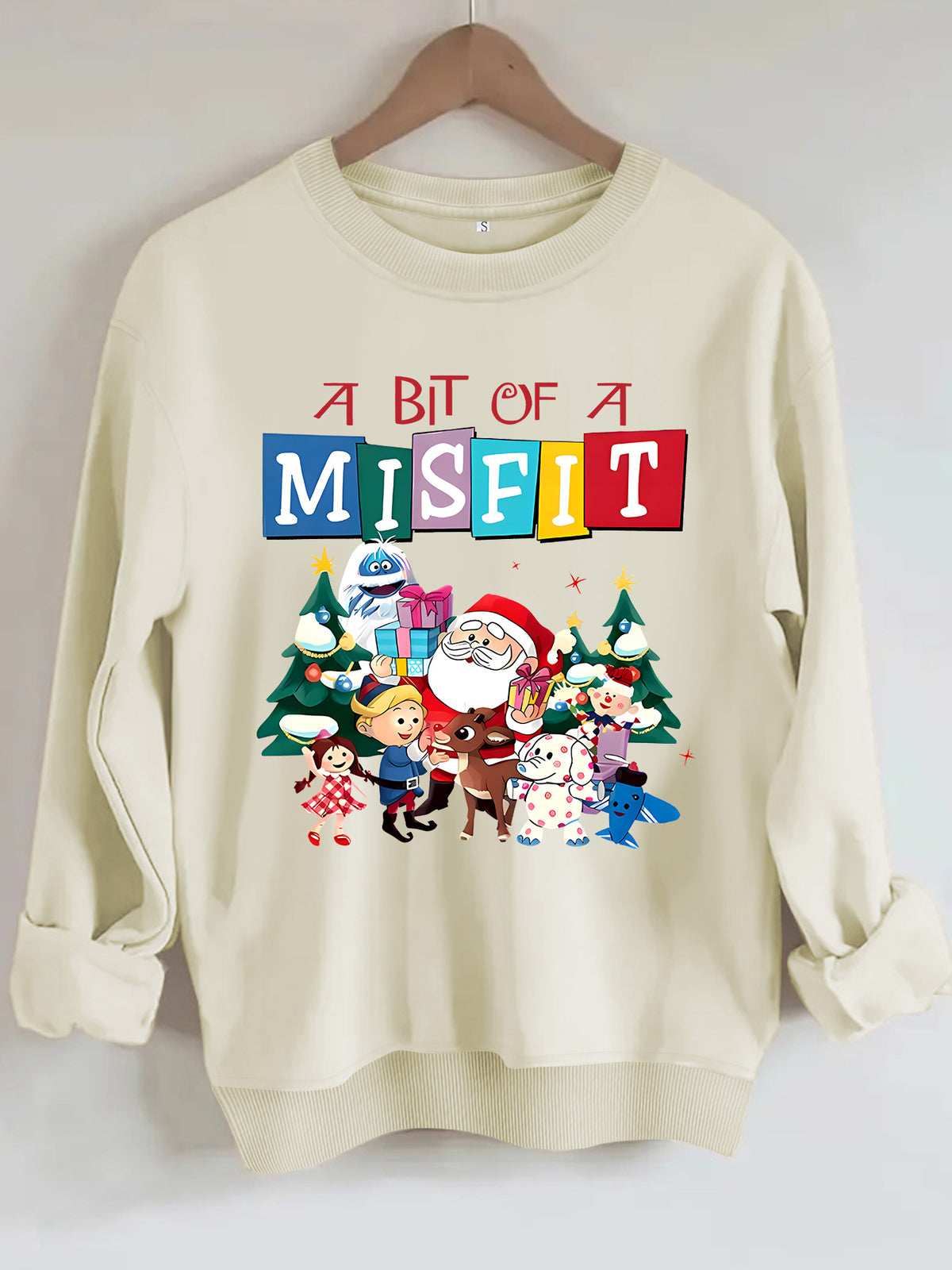 A Bit of a Misfit Christmas Sweatshirt, Christmas Graphic Crewneck Pullover