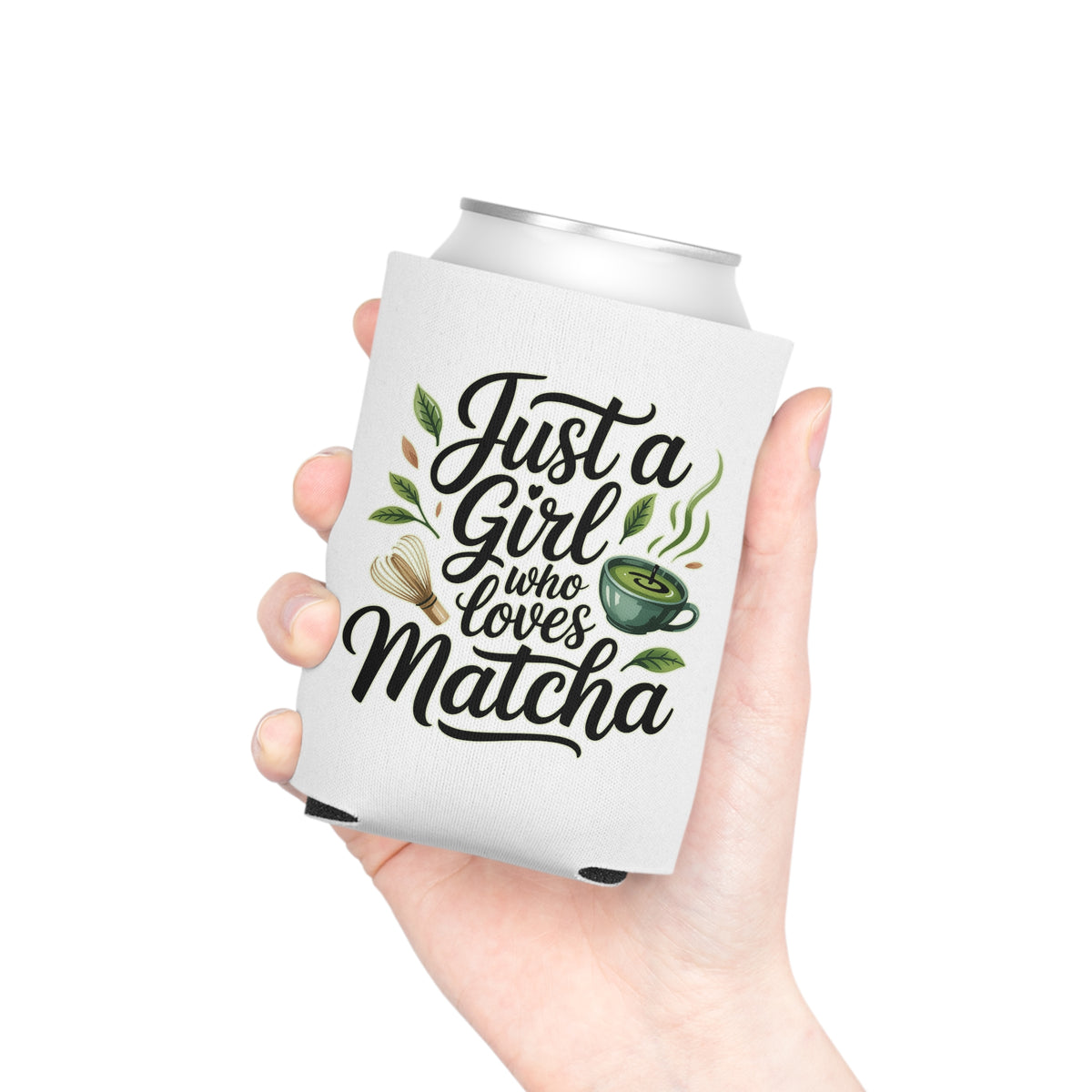 Matcha Lover Can Cooler, Just a Girl Who Loves Matcha, Cute Green Tea Drink Holder, Matcha Gift for Her, Cafe Lover Gift, Tea Party Favor