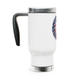 Patriotic Stainless Steel Travel Mug, Home of the Brave Coffee Cup, American Flag Gift, Veteran Gift, USA Travel Tumbler, Military Gift