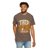 Teacher Coffee Shirt Comfort Colors Tee, Tired Teachers Coffee Club Graphic Shirt, Funny Teacher Appreciation Gift, Back To School Tee