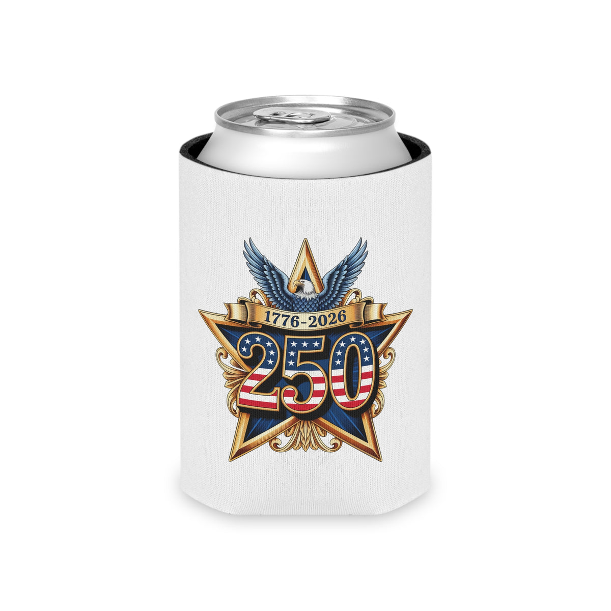 America 250 Can Cooler, 250th Anniversary Beer Can Holder, 1776 to 2026 Patriotic Drink Cozy, USA Party Favor, 4th of July Gift