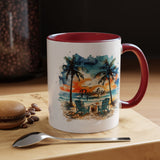 Tropical Beach Paradise Coffee Mug, Coastal Vacation Mug, Paradise Found Beach Lover Gift, Ocean Sunset Coffee Cup, Island Life Mug