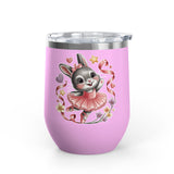 Ballet Bunny Wine Tumbler, Cute Pink Rabbit Cup, Gift for Ballerinas, Dance Students, Bunny Lovers and Ballet Besties