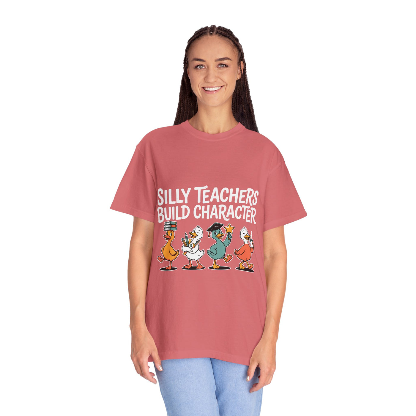 Funny Teacher Comfort Colors Shirt, Silly Teachers Build Character Tee, Teacher Appreciation Gift, Elementary School Teacher Shirt