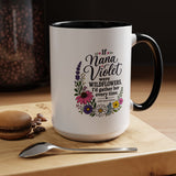 Nana Violet Wildflower Mug, Floral Grandmother Coffee Cup, Sentimental Gift from Grandchild, Birthday or Mothers Day Present