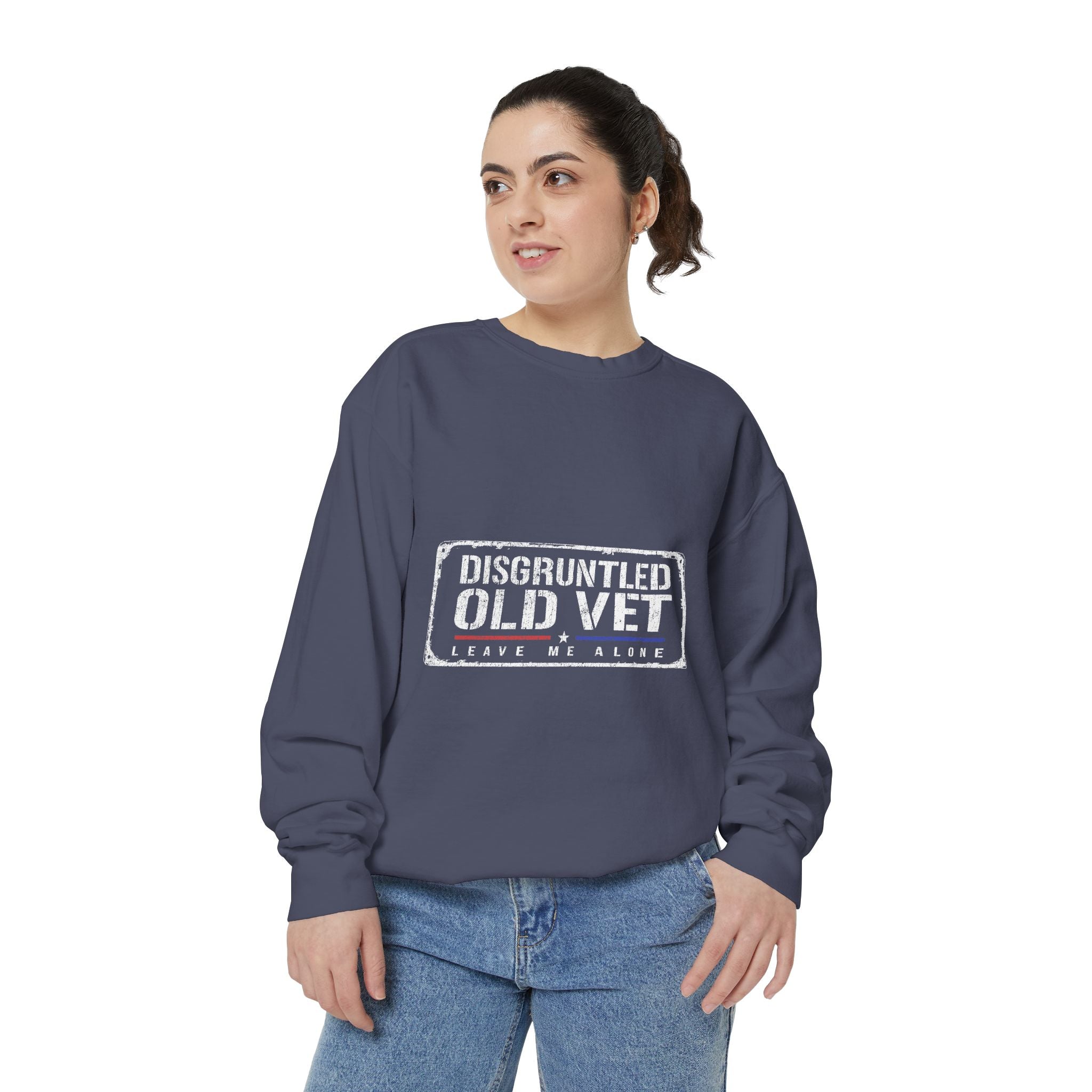 Disgruntled Old Vet Sweatshirt, Leave Me Alone Veteran Crewneck, Funny Military Gift for Retired Soldier, Sarcastic Grandpa Pullover