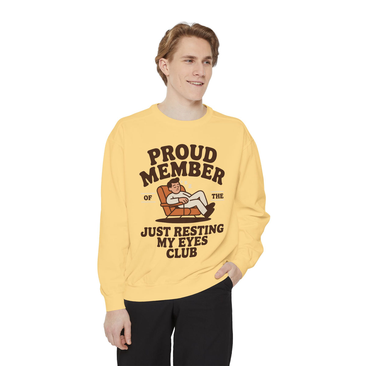 Funny Just Resting My Eyes Club Comfort Colors Sweatshirt, Tired Parent Crewneck, Sleep Lover Gift, Introvert Humor Pullover