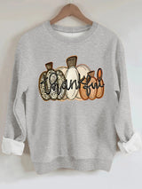 Pumpkin and letter Halloween long sleeved hoodie for women