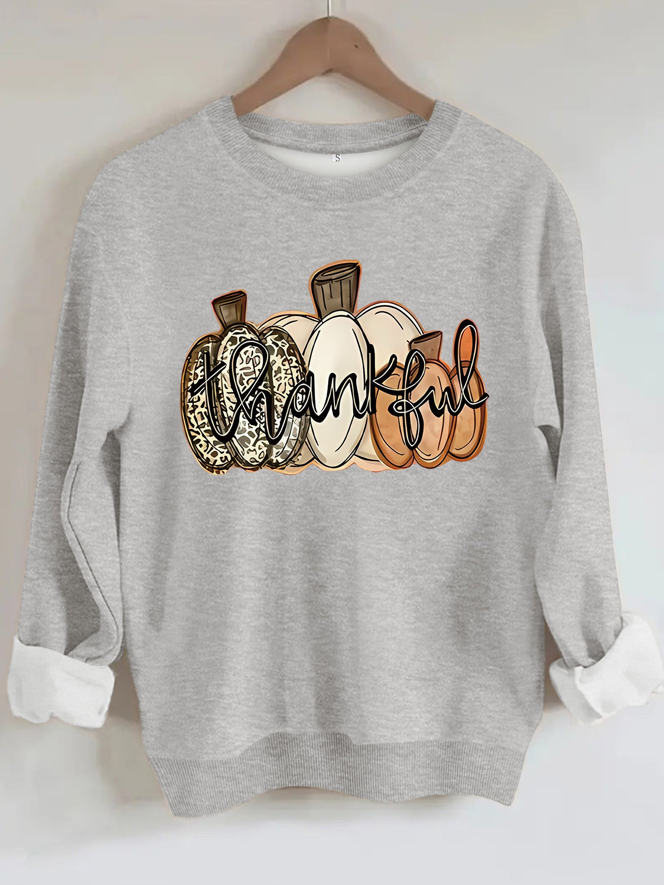Pumpkin and letter Halloween long sleeved hoodie for women