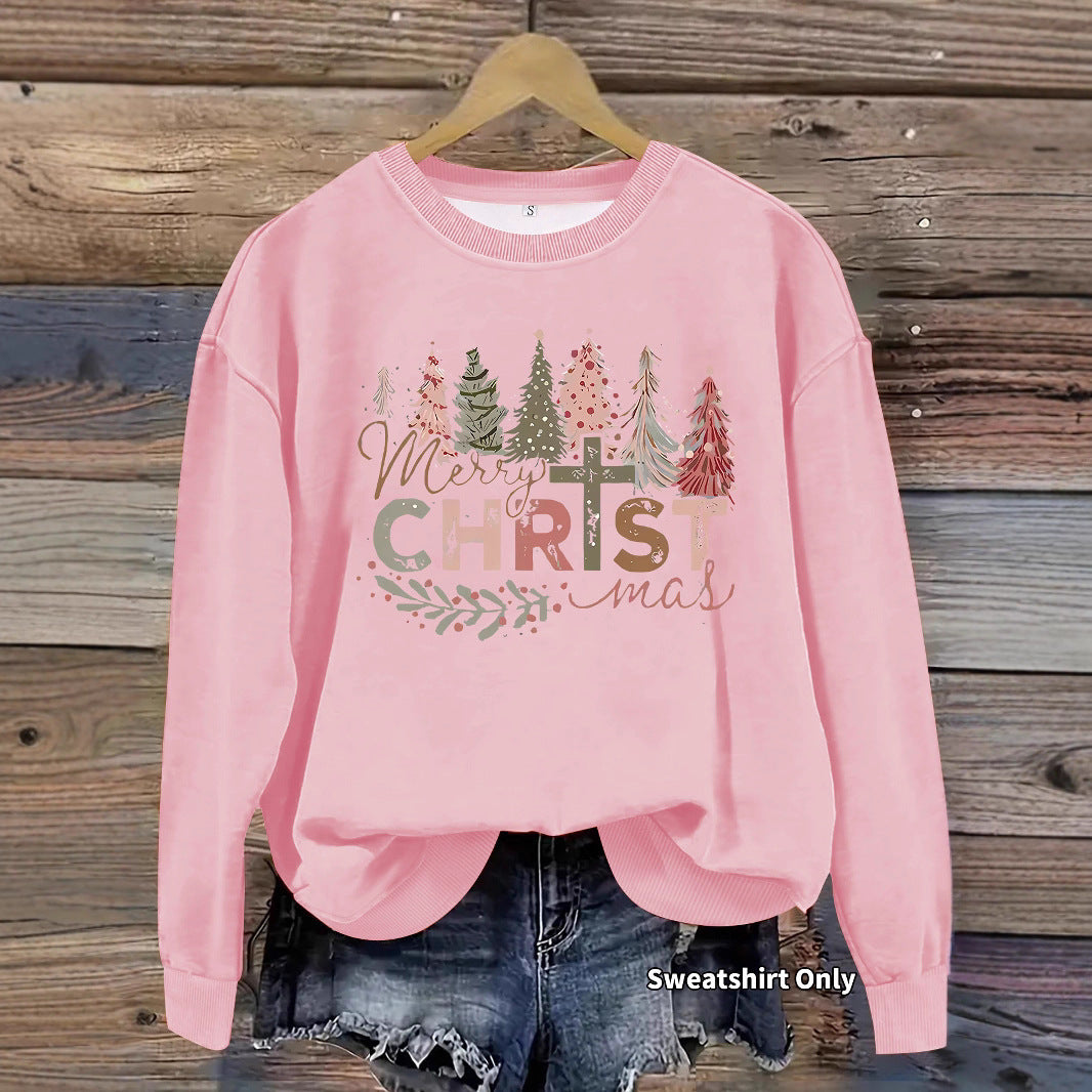 Christmas printed hoodie for women