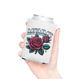 Mommy Rose Can Cooler, Pink Floral Drink Sleeve, Mother's Day Gift for Mom, Birthday Present for Mama and Floral Lovers