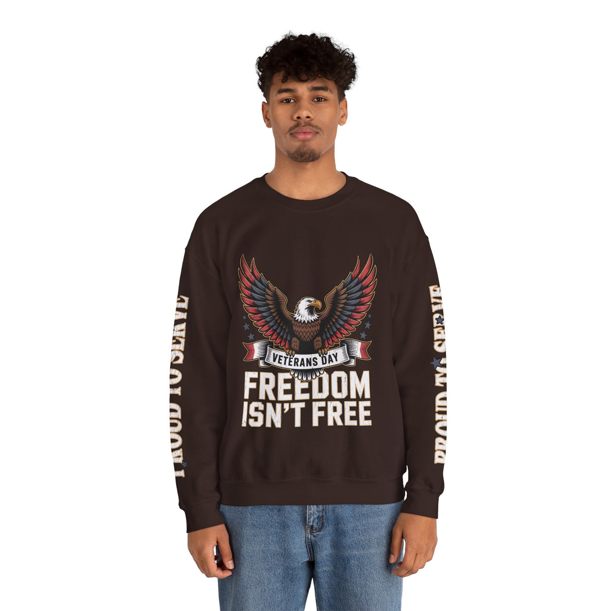 Veterans Day Sweatshirt, Freedom Isn't Free Eagle Pullover, Patriotic Military Top, Veteran Gift, American Pride, USA Clothing
