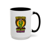 Zombie Coffee Mug, Wake Up and Smell the Coffee Black Accent Cup, Unique Funny Rise and Grind Gift for Horror Fan, Barista or Coworker