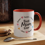 Personalized Best Mom Ever Mug, Custom Kids Names Coffee Mug, Mother's Day Gift for Mom, Grandma Gift, Family Keepsake Cup
