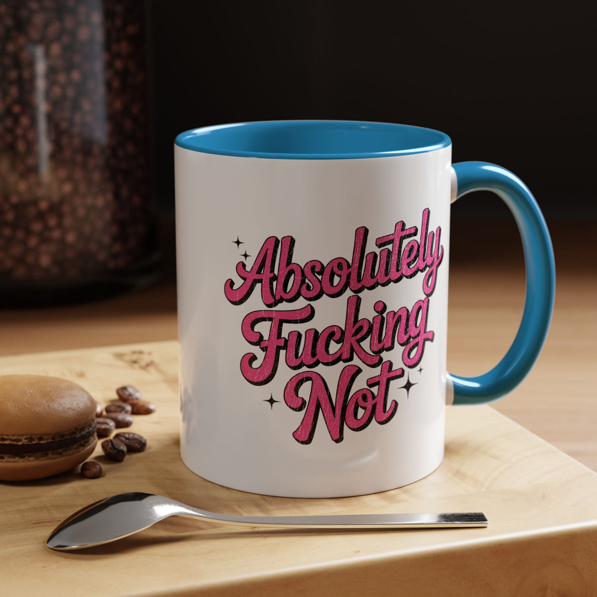 Absolutely Not Coffee Mug, Funny Sarcastic Pink Retro Lettering, Sassy Birthday Gift for a Best Friend or Office Work Bestie