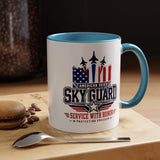 Military Aviation Coffee Mug, American Skies Skyguard Cup, Patriotic Fighter Jet Gift for Pilot, Veteran, Airman or Armed Forces Supporter