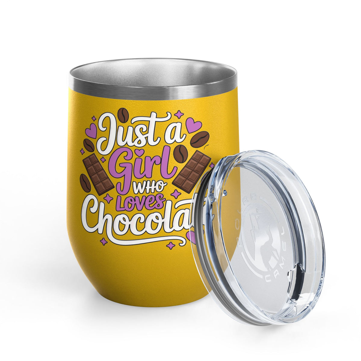 Chocolate Lover Wine Tumbler, Just a Girl Who Loves Chocolate, Cute Sweet Treat Tumbler, Dessert Lover Gift for Her, Coffee Lover Gift