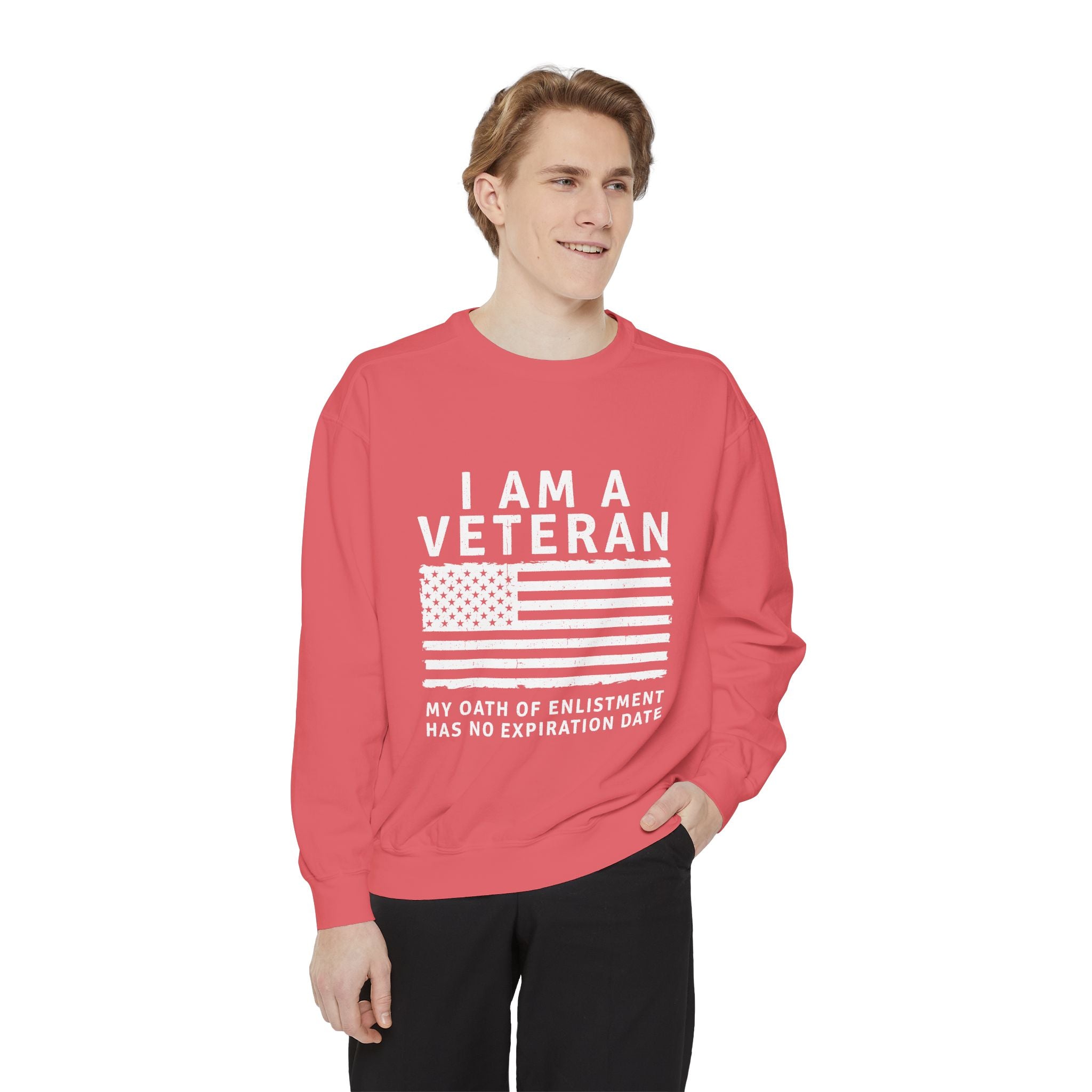I Am a Veteran Sweatshirt, My Oath Has No Expiration Date Crewneck, Patriotic Military Gift, Veterans Day Pullover for Retired Soldier