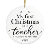 My First Christmas as a Teacher Ornament, New Teacher Christmas Gift, First Year Teaching Keepsake, 2026 Classroom Holiday Decor