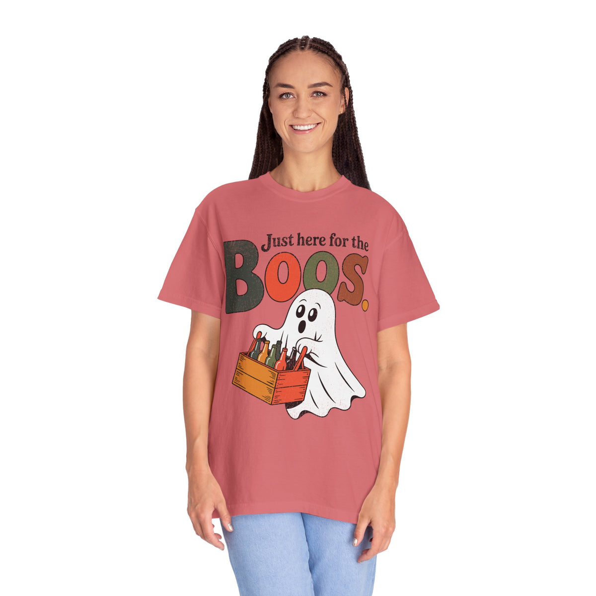 Funny Halloween Ghost Shirt, Where My Boos At Graphic Tee, Spooky Season Drinking Gift for Beer Lover, Fun Adult Costume Party Outfit