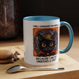 Funny Black Cat Coffee Mug, Unstable Unit Cat Mug, Sarcastic Cat Lover Gift, Introvert Humor Mug, Quirky Cat Mom Coffee Cup