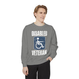 Disabled Veteran Sweatshirt, Distressed Wheelchair and Rifle Graphic, Military Service Pride, Veterans Day Gift and Everyday Casual Wear