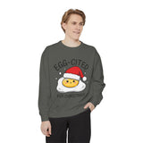 Egg-Cited for Christmas Sweatshirt, Funny Fried Egg Crewneck, Cute Food Pun Holiday Pullover, Christmas Breakfast Gift for Brunch Lover