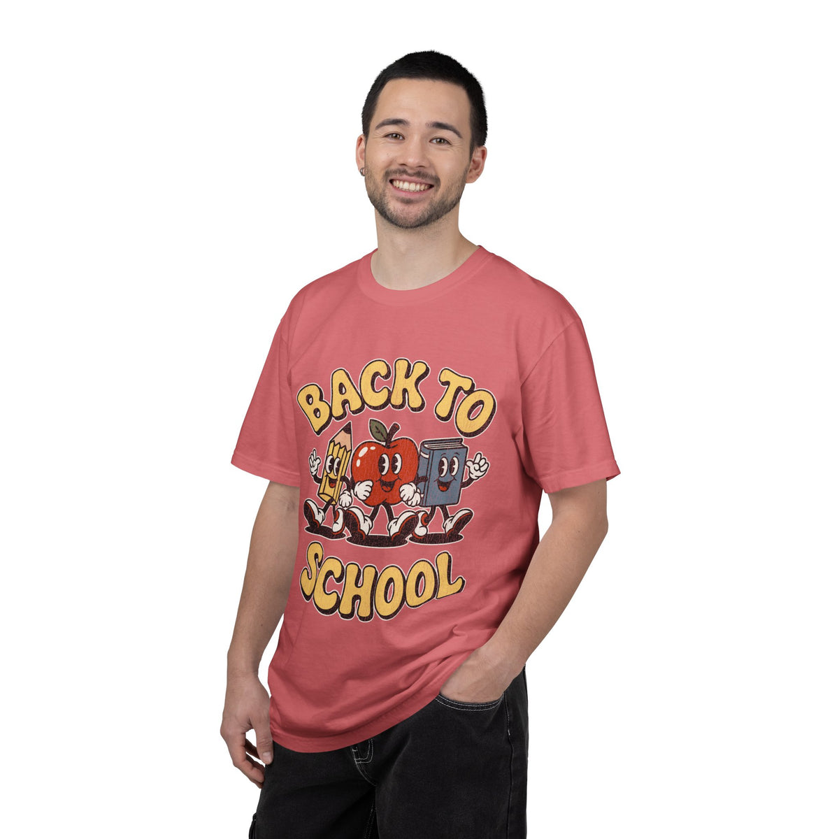 Back to School T-Shirt, Retro Apple Pencil and Book Graphic Tee, Teacher Shirt, First Day Classroom Outfit, Educator Gift, School Staff Top
