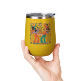 Retro Disco Birthday Wine Tumbler, 70s Roller Skating Party Design, Groovy Drinkware Gift for a Skater Friend Who Loves Vintage Aesthetics