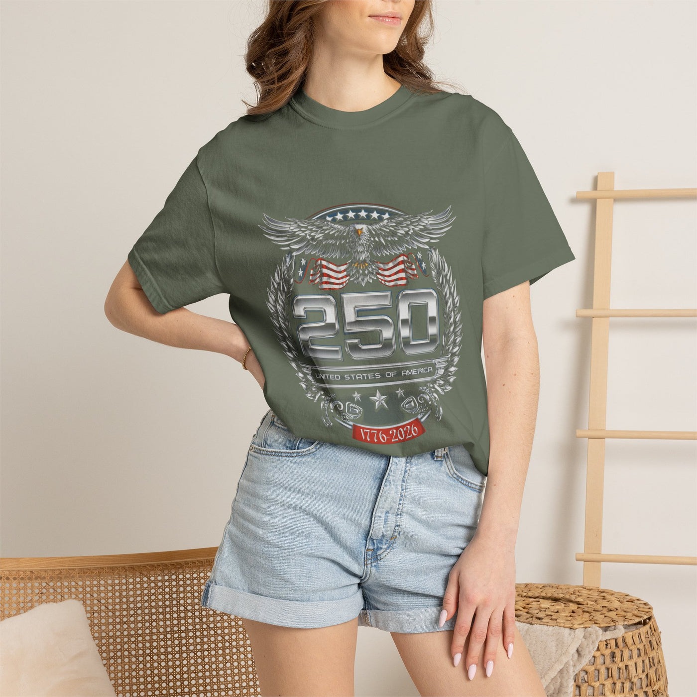 Vintage America 250 Graphic T Shirt, Patriotic Eagle USA Tee, Retro Fourth of July Shirt, Americana Streetwear Top for Women