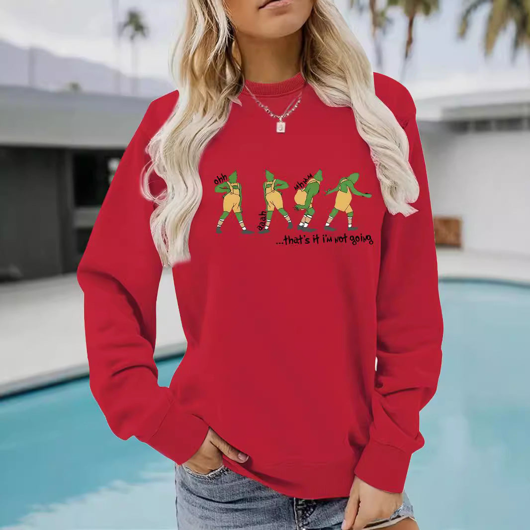 Cartoon letter printed pullover sweatshirt sweatshirt