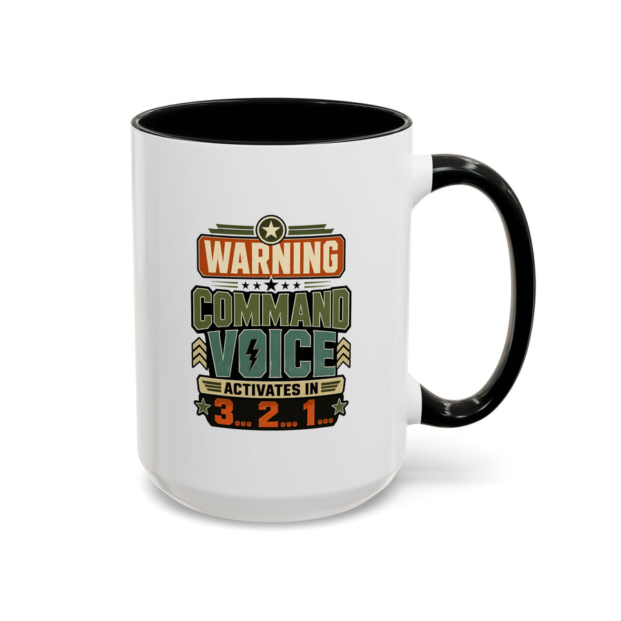 Funny Military Command Voice Mug, Warning Countdown Coffee Cup, Army Dad or Veteran Gift for Him, Retirement Birthday Humor Present