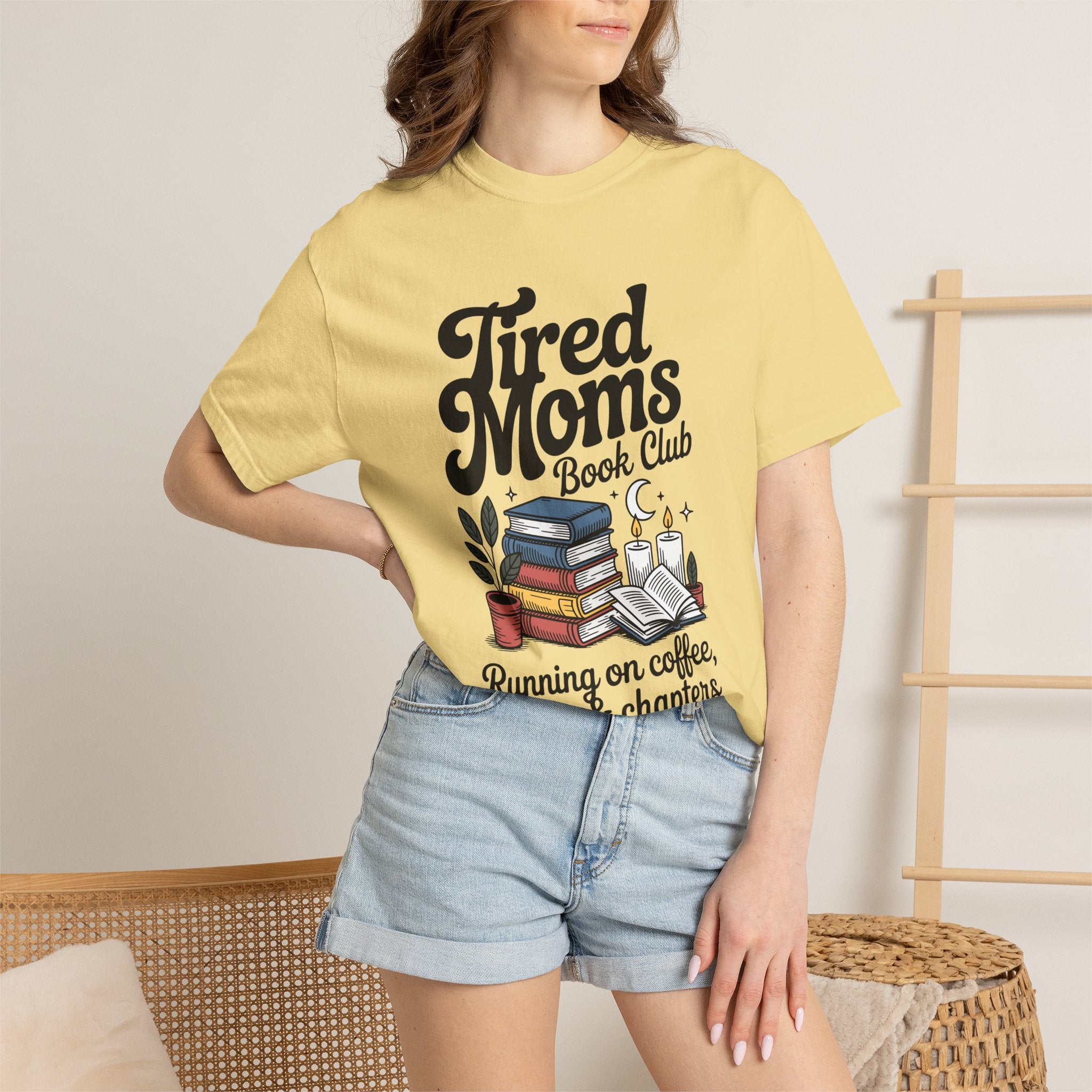Comfort Colors Tired Moms Book Club Shirt, Book Lover Mom Tee, Reading Mom Shirt, Coffee and Books Graphic Tee, Booktok Gift