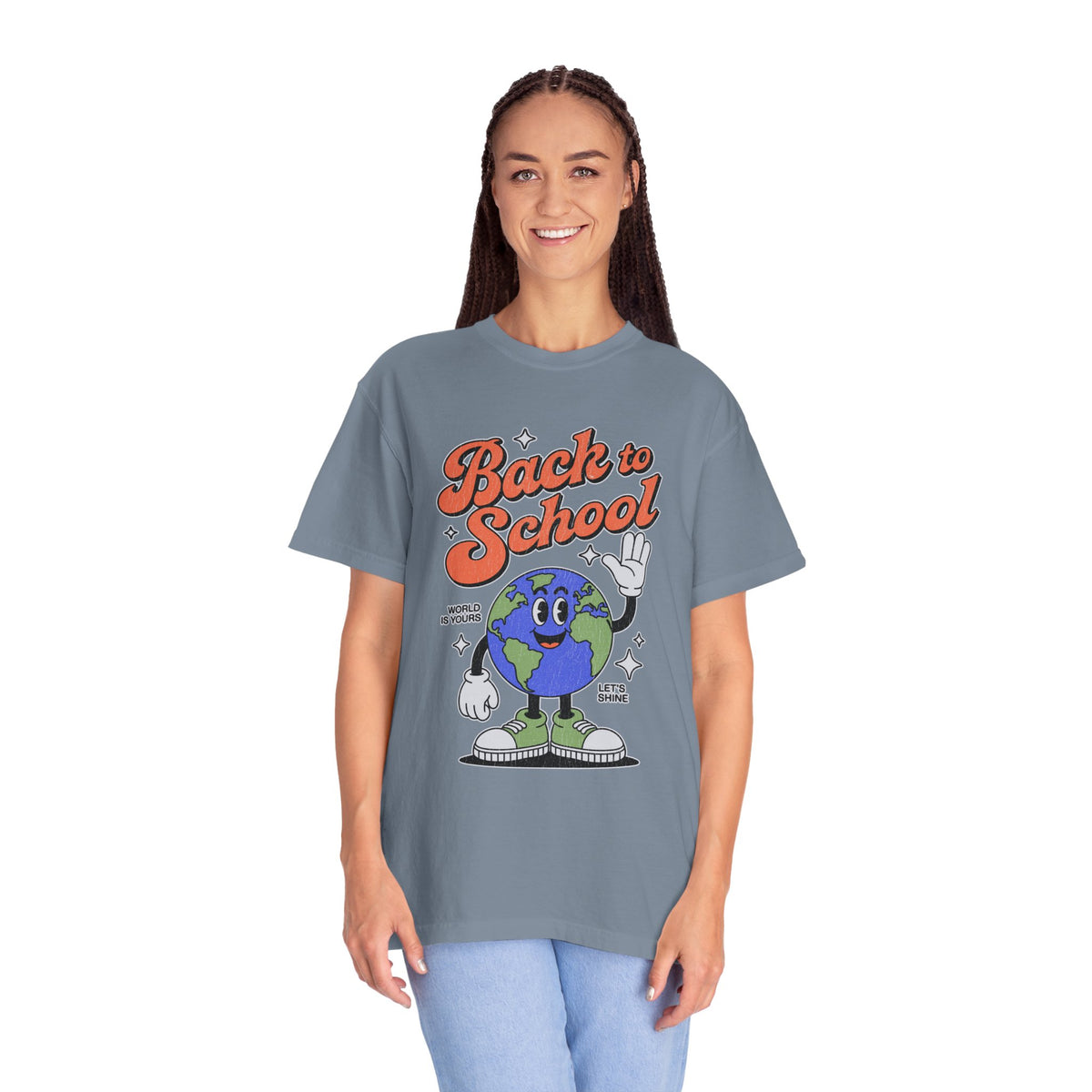 Back to School Earth T-Shirt, Retro Globe Graphic Tee, Teacher First Day Outfit, Student Gift, Classroom Shirt, Geography Educator Gift