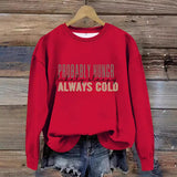 Round neck slogan printed pullover sweatshirt sweatshirt