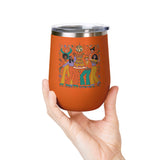 Retro Disco Birthday Wine Tumbler, 70s Roller Skating Party Design, Groovy Drinkware Gift for a Skater Friend Who Loves Vintage Aesthetics