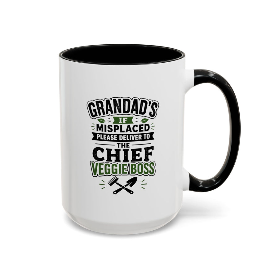 Funny Granddad Gardening Mug, Misplaced Veggie Boss Coffee Cup, Gift for Grandpa Gardener, Fathers Day Birthday Present, Garden Humor